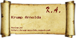Krump Arnolda névjegykártya